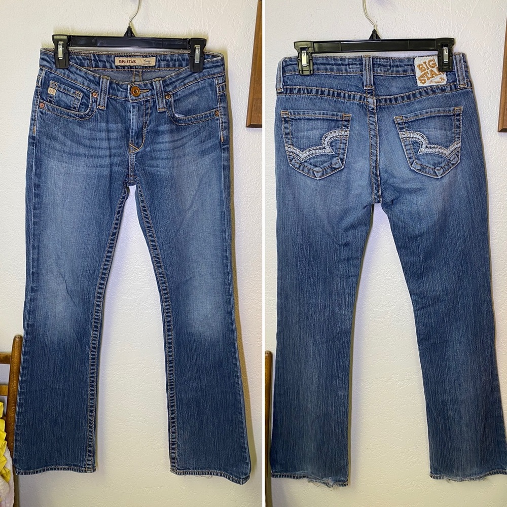 Big Star Jeans 27R (28x31) Casey Low Rise Bootcut Distressed Faded Y2K Stretch
